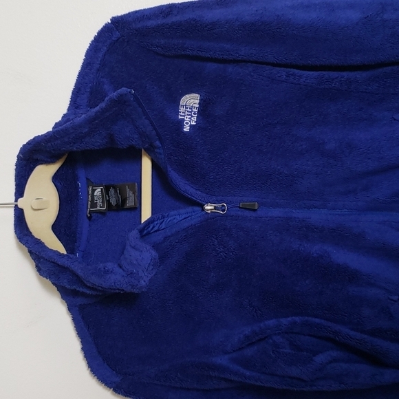 The North Face blue zip up fuzzy, teddy, fleece, gorpcore, women's size small. - Picture 2 of 10